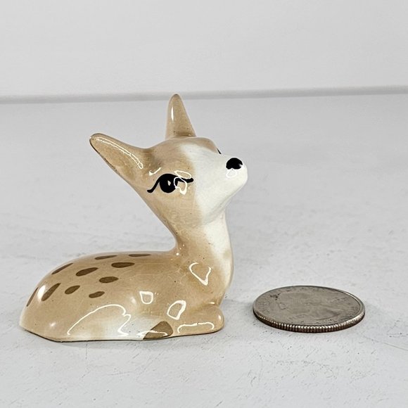 Vintage Szeiler England Deer Fawn Miniature Figurine Head Up - Picture 6 of 6